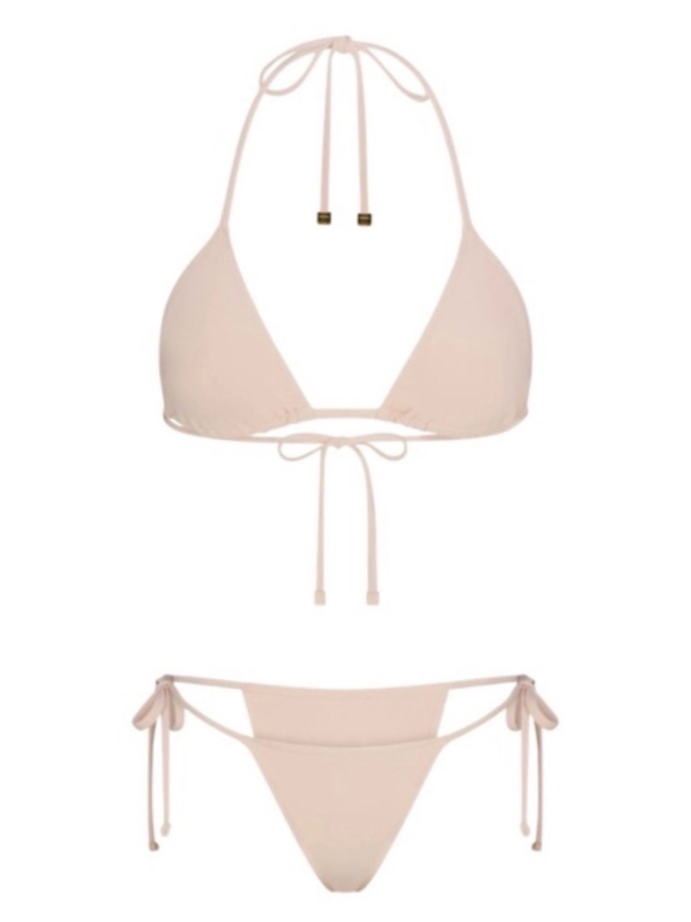 Eterne Women's Light Nude Tie-Side Triangle Bikini-ISLA DUSTY PINK - Picture 7 of 11